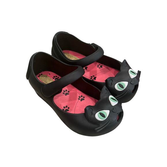 Mini Melissa 7C Shoes Bundle Trick or Treat Pink Black Cat Mary Jane HTF VGUC - Picture 3 of 12